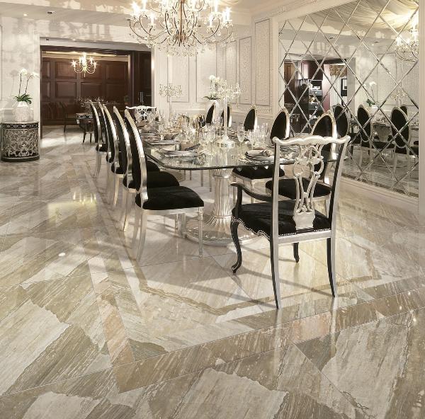 pp电子全抛釉瓷砖天堡石KYS8061瓷砖别墅餐厅利用成效