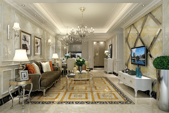 pp电子瓷砖客厅KWP68013-KWS68016成效图