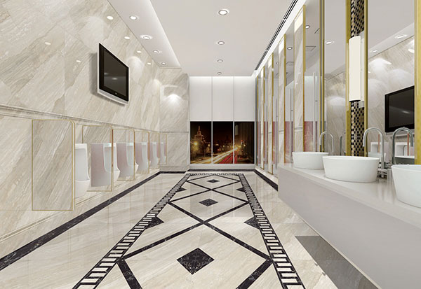 pp电子全抛釉瓷砖天堡石KYS8062高档洗手间成效图