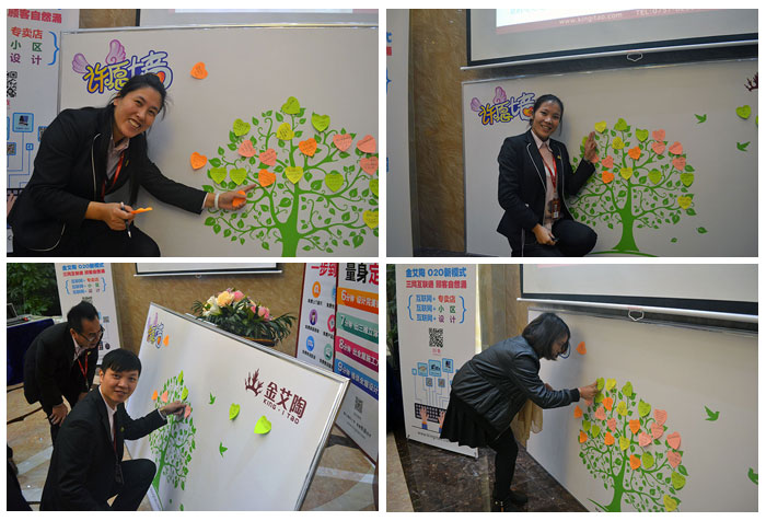 pp电子瓷砖员工们在允诺墙贴上自己的新年欲望