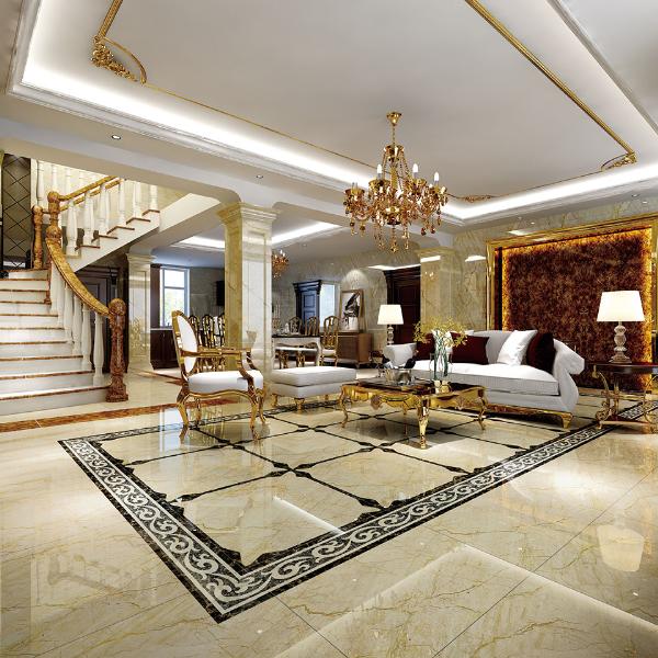 pp电子大理石瓷砖土耳其浅灰白KYS8089瓷砖客厅成效图