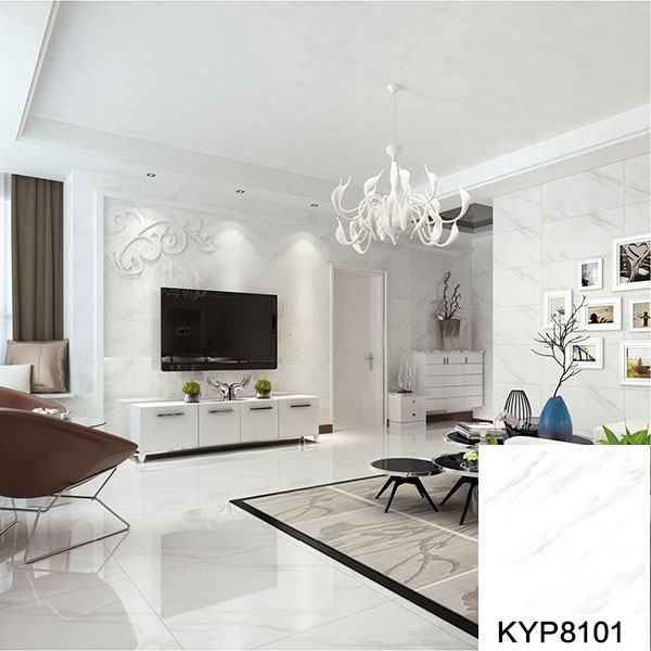 02pp电子大理石瓷砖：爵士白KYP8101铺贴成效图