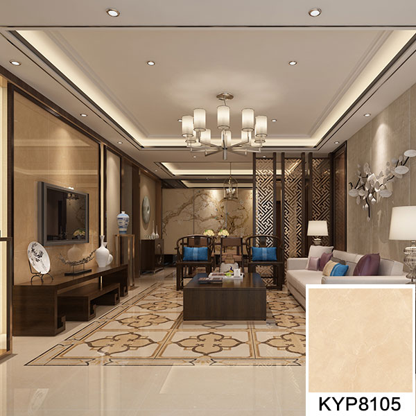 02 pp电子大理石瓷砖：世纪米黄 KYP8105地面铺贴成效图