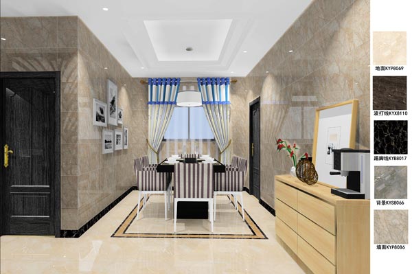 pp电子瓷砖利用成效：徐州开元翡翠湾F户型装建成效鉴赏