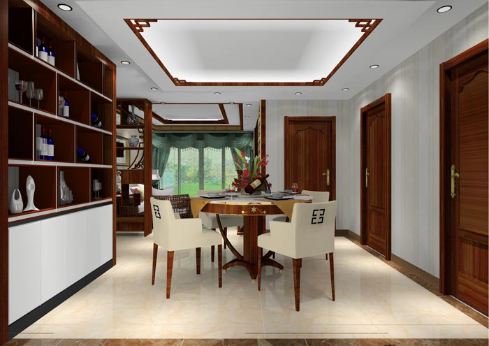 pp电子家装：井冈山和谐家园安设幼区130㎡中式风格装建鉴赏