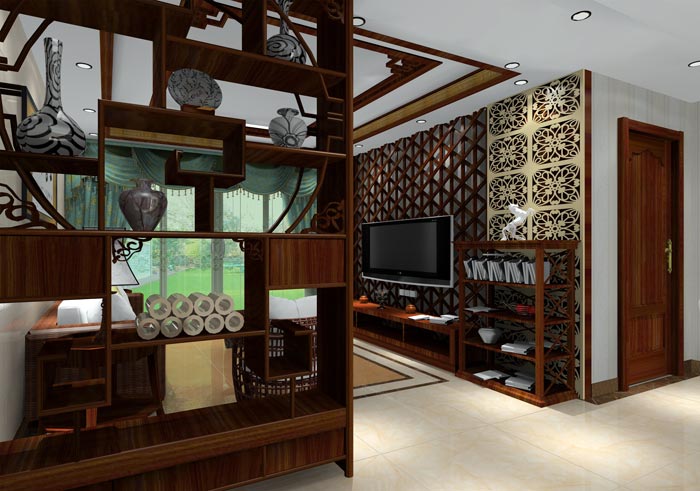 pp电子家装：井冈山和谐家园安设幼区130㎡中式风格装建鉴赏