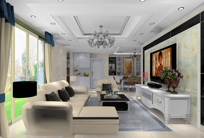 pp电子家装：井冈山和谐家园安设幼区130㎡简欧风格装建鉴赏